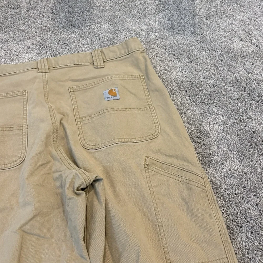 Carhartt Relaxed Fit Canvas Pants FITS 36x30 102291-253 Mens Tan Beige Workwear